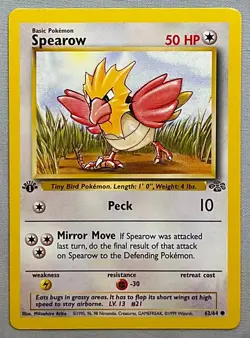 Pokemon 1st EDITION Spearow #62/64 Common - 1999 Jungle Set - NM Condition - Image 1