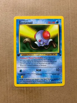 1st Edition Tentacool 56/62 Fossil Set - Common Pokemon Card - NM/Mint - Image 1