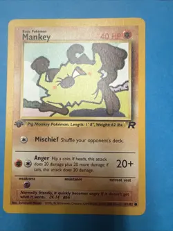 Mankey 61/82 - 1st Edition Team Rocket - WOTC - Pokemon TCG - NM - Image 1