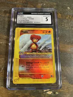2002 POKEMON EXPEDITION 17/165 MAGBY HOLO CGC 5 - Image 1
