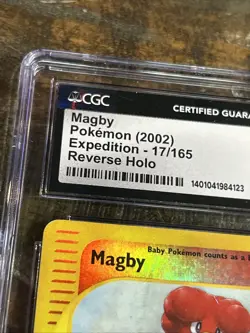 2002 POKEMON EXPEDITION 17/165 MAGBY HOLO CGC 5 - Image 2