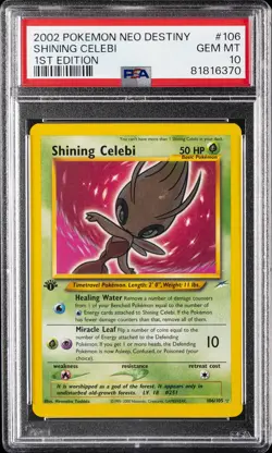 2002 POKEMON NEO DESTINY 1ST ED #106 SHINING CELEBI PSA 10 - Image 1