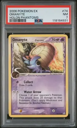 2006 Pokemon Vintage Ex Holon Phantoms Omanyte #74 PSA 7 🐚 (NEW CERT) 🐚 - Image 1