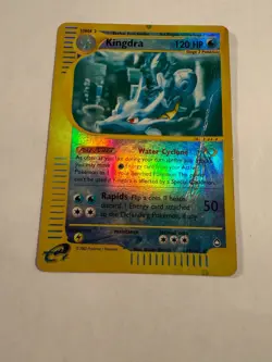 RARE Pokemon TCG Kingdra 019/147 Aquapolis [Reverse Holo] *HEAVILY DAMAGED* - Image 1