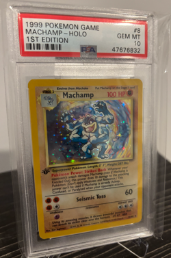 1999 POKEMON BASE SET 1ST EDITION #8 MACHAMP- HOLO PSA 10 - Image 3