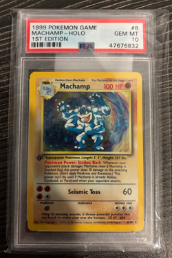 1999 POKEMON BASE SET 1ST EDITION #8 MACHAMP- HOLO PSA 10 - Image 4