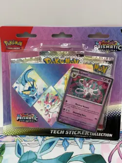 Pokemon TCG Prismatic Evolutions Tech Sticker Collection Blister Set of 3 Sealed - Image 2