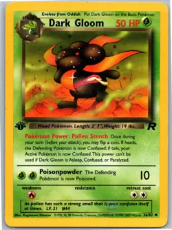 Dark Gloom Uncommon Team Rocket 1st Edition 36/82 Pokemon Card LP - Image 1
