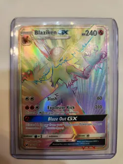 Blaziken GX Rainbow Holo Pokemon Card 170/168 Secret Sm-Celestial Storm - Image 1