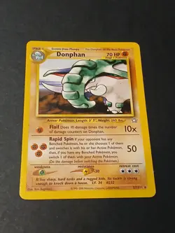 Pokemon TCG Donphan Neo Genesis Card 21/111 Unlimited Rare Vintage LP Nintendo - Image 1