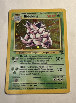 Pokemon TCG Nidoking Card 11/130 Base Set 2 Holo Rare - Image 1