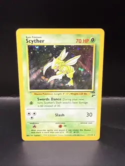 Pokemon TCG Scyther Base Set 2 Holo Unlimited Rare Card 17/130 - Image 1