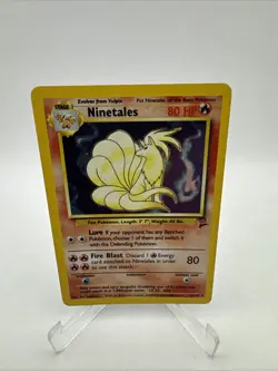 Ninetales 13/130 Holo Rare WotC Card Pokemon Base Set 2 MP - Image 1
