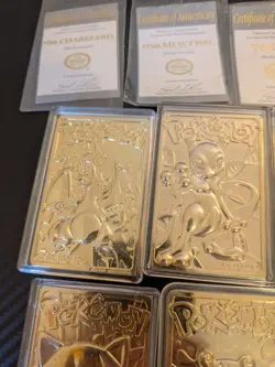 Pokemon 23K Gold Plated Trading Cards 1999 Burger King Set w/ COA Charizard - Image 2