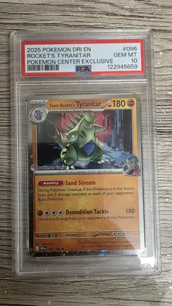 Pokemon Center Team Rocket's Tyranitar Card 096/182 PSA 10 - Exclusive PC - Image 1