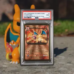 2021 POKEMON CELEBRATIONS CHARIZARD 4 METAL ULTRA-PREMIUM COLLECTION PSA 9 - Image 1