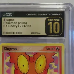 Pokemon Slugma 74/107 EX Deoxys 2005 CGC Pristine 10 Pokemon Card - Image 2