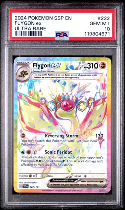 2024 POKEMON SSP EN-SURGING SPARKS ULTRA RARE #222 FLYGON EX PSA 10 - Image 1