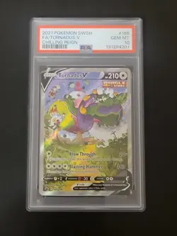 Pokemon PSA 10 Tornadus V 185/198 Sword & Shield Chilling Reign Alt Art Gem Mint - Image 1