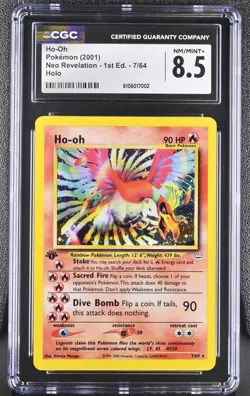 Ho-oh 07/64 Neo Revelation Holo, Pokemon, 1st Edition, CGC Grade 8.5 (NM/Mint+) - Image 1