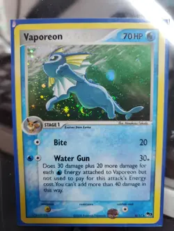 Pokemon TCG Vaporeon 006/017 POP Series 3 EX Era 2006 Holo MP SWIRL - Image 1