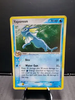 Pokemon TCG Vaporeon 006/017 POP Series 3 EX Era 2006 Holo MP SWIRL - Image 2