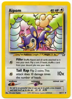 Pokemon - Aipom 26/111 Neo Genesis LP - Image 1