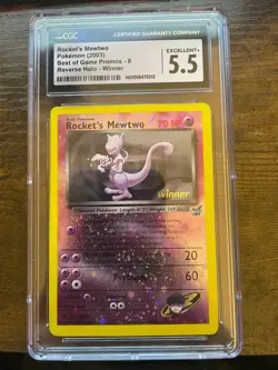 2003 Pokemon Rocket's Mewtwo #8 Winner Best of Game Reverse Holo CGC 5.5 - Image 1