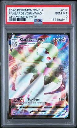 2020 POKEMON SWORD & SHIELD CHAMP'S PATH #017 FULL ART/GARDEVOIR VMAX PSA 10 - Image 1