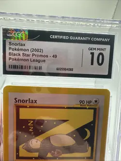 Pokemon 2002 Snorlax #49 Pokemon League Promo Black Star Promo GEM MINT CGC 10 - Image 3