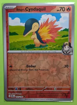 ⭐Ethan's Cyndaquil 032/182 Destined Rivals English 2025 Reverse Holo NM Pokemon - Image 1
