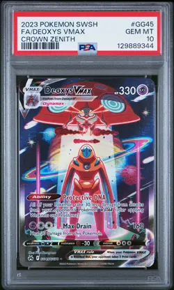 2023 POKEMON SWORD & SHIELD CROWN ZENITH #GG45 FULL ART/DEOXYS VMAX PSA 10 - Image 1