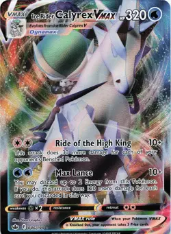 Pokemon Ice Rider Calyrex VMAX Holo SWSH06: Chilling Reign #046/198 NM - Image 1