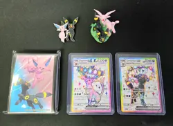 Umbreon 176 & Espeon 175 - Pokemon Prismatic Promo with Figure, Pin, & Sleeves - Image 1
