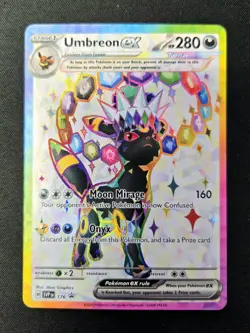 Umbreon 176 & Espeon 175 - Pokemon Prismatic Promo with Figure, Pin, & Sleeves - Image 2