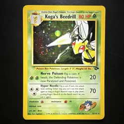 Pokemon Vintage Koga's Beedrill Gym Challenge Unlimited Holo Rare Wotc Swirl - Image 1