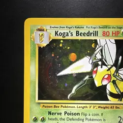 Pokemon Vintage Koga's Beedrill Gym Challenge Unlimited Holo Rare Wotc Swirl - Image 2