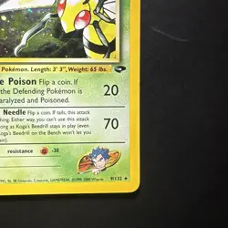 Pokemon Vintage Koga's Beedrill Gym Challenge Unlimited Holo Rare Wotc Swirl - Image 4
