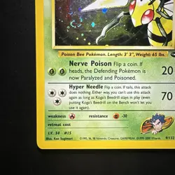 Pokemon Vintage Koga's Beedrill Gym Challenge Unlimited Holo Rare Wotc Swirl - Image 5