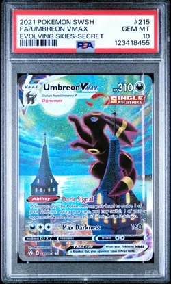 2021 POKEMON SWORD & SHIELD EVOLVING SKIES SECRET FULL ART/UMBREON VMAX PSA 10 - Image 1