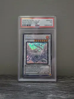 Yu-Gi-Oh! Black Rose Dragon 1st Edition Ghost Rare CSOC-EN039 PSA 7 - Image 1