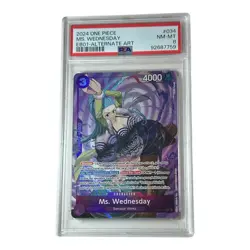 2024 One Piece Extra Booster Memorial Ms. Wednesday #034 Alternate Art PSA 8 - Image 1