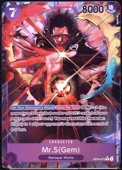 ONE PIECE Mr.5(Gem) ALT ART OP04-072 RARE ENGLISH MINT KINGDOM OF INTRIGUE - Image 1