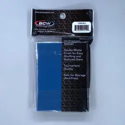 BCW 50 Ct Deck Guards Double Matte Card Sleeves - BLUE 1-DGM-BLU - Image 2