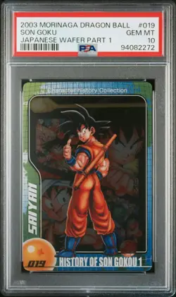 PSA10 No.019 Son Goku Morinaga Dragon Ball Wafer Card - Image 1