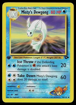 Pokemon Gym Challenge 54/132 Misty's Dewgong 1st Edition Pokemon Card - Image 1