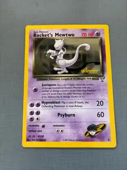 Pokemon TCG Rocket's Mewtwo Oversized JUMBO Winner Promo Card #8 LP #SG-80 - Image 1