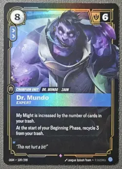 Riftbound League Of Legends Origins Foil Card OGN 109 Dr. Mundo - Image 1