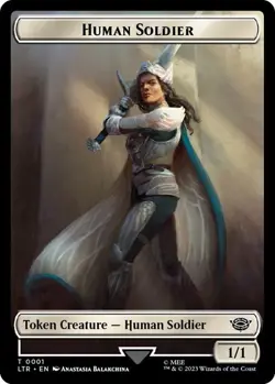 Human Soldier Token (0001) MTG NM - ltr - Image 1