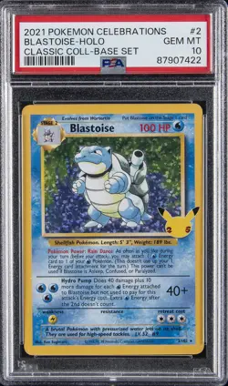 2021 POKEMON CELEBRATIONS CLASSIC COLL #2 BLASTOISE-HOLO PSA 10 - Image 1